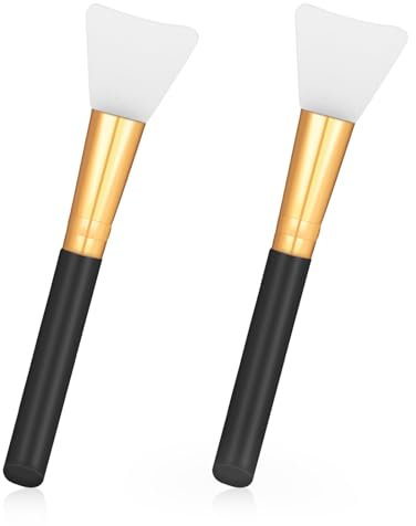 2 Pcs Silicone Face Mask Brushes Silicone Applicator Kit Mask Beauty Tool Reusable Epoxy Applicator Sticks for Mixing Epoxy Liquid Face Masks Paint Making DIY (Black)