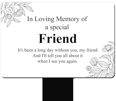 Special Friend Commemorative Plaque Stake – Waterproof, for Outdoor Use as a Grave Marker, Memorial, Tribute or Plant Marker (White With Black Text)