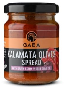 Gaea Kalamata Olives Spread 6 x 125g – Authentic Greek Olive Paste for Toast, Sandwiches, Pasta, Mezze & Antipasti – Mediterranean Olive Spread – Bulk Pack 6 x 125g
