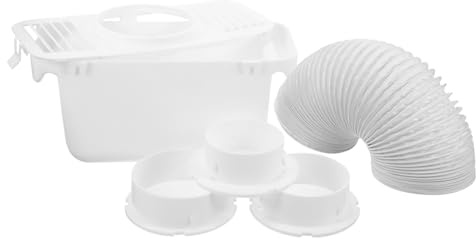 Dryer Vent Connector Kit for Drum Dryers, Plastic White | Connector Kit for Clothes and Drum Dryers, Lint and Water Collection, Easy Cleaning, Versatile Use