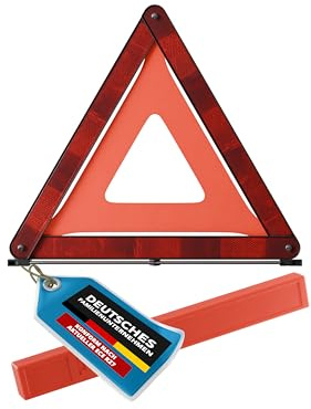 Thomatex® Warndreieck – Klappbares Sicherheitsdreieck, konform nach ECE R27 – Stabile Standfüße & Reflektoren – Für Auto, LKW & Motorrad – Autozubehör