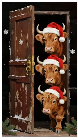 Banner porta Natale coperta, 200 x 90 cm, coperture per porta in tessuto elastico di Natale, porta tela di fondo, decorazione per la decorazione di interni ed esterni delle vacanze