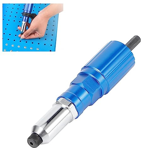 WAHEWUD Rivet Drill Attachment, Electric Riveter Conversion Connector Adaptor, High Strength Lightweight Ergonomic Handle for Factory Work DIY Home Wood Work Aluminium Alloy 490g