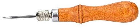 Xiuganpo Hand Stitching Tool Comfortable Wood Handle Leather Craft Awl for Quilting, Hole Casting, Non-Slip Sewing Awl Hand Stitching Tool for Leather Crafting Hobbyists
