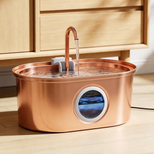 PLOOHT Kattfontän 3,2L i Rostfritt Stål med Filter