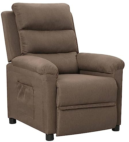 Runheo Relaxsessel Taupe Stoff, manueller Liegesessel für Erwachsene, verstellbar, bequem, Polstersessel für Wohnzimmer, Schlafzimmer, Leseecke, 74x92x101,5 cm
