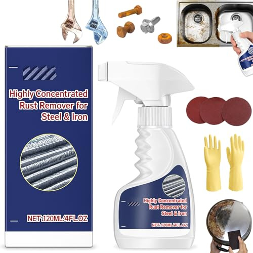 Dissolvant de Rouille Haute Performance pour MéTal, Produit Anti-Rouille Puissant, Acier Inoxydable et Fer, Spray Dissolvant de Rouille à Action Rapide, Highly Concentrated Steel Rust Remover (1 PCS)