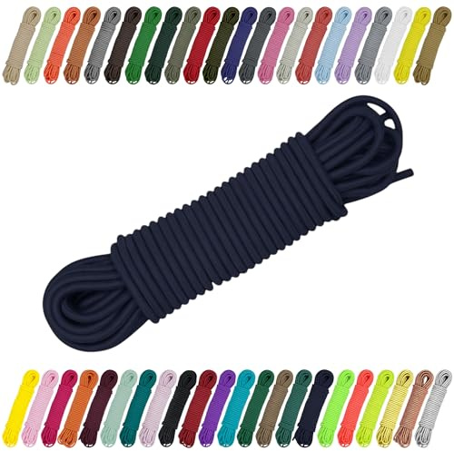 CARTONARE Cordón de goma de 2 mm, 3 mm, para coser, bricolaje y actividades al aire libre, elástico (919), azul marino, 2 mm x 5 m
