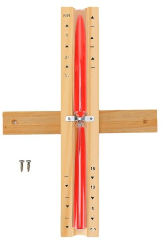 Hyuduo Temporizador de Arena para Sauna de Madera de Pino, Soporte de Pared Giratorio de Reloj de Arena de 15 Minutos con Tornillos, Sala de Vapor Tradicional y Reloj de Sauna de