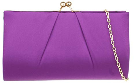 Girly Handbags Pochette da donna con chiusura a sfera, Viola, W 21, H 12, D 5 cm (W 8, H 5, D 2 inches)