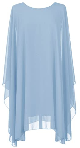 TEXTURE Ladies Womens Italian Lagenlook Batwing Sleeve Flowy Chiffon Kaftan Tunic Top Blouse Dress One Size Plus UK 14-22