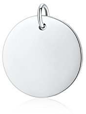 SILBERTALE Kettenanhänger Sterling Silber 925 Anhänger Rund Gravurschmuck Damen Herren 11mm 15mm 20mm Durchmesser