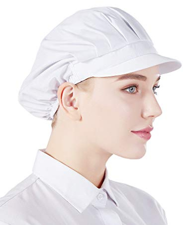 Nanxson 3 Pièces Chapeau de chef, unisexe calot, Chapeau de cuisinier | élastique Toque anti-poussière, pour hommes femmes avec bord pour la cuisine, le restaurant, l'atelier