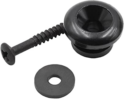 vhbw Gurtknopf Pin für Gitarrengurt | Gurt für Gitarre, Konzertgitarre, Westerngitarre, Bass-, E-Gitarren, schwarz Pilz