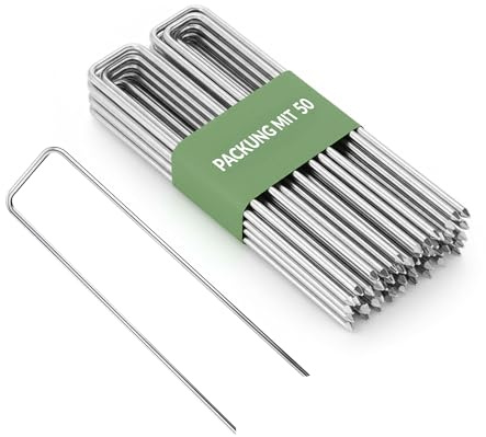 GARDENIX 50 stycken IronPEG galvaniserat rostskyddande markankare av ståltråd 150 x 30 mm - Ø 3 mm för att fästa ogräsfleece, nät, markdukar, trådnät