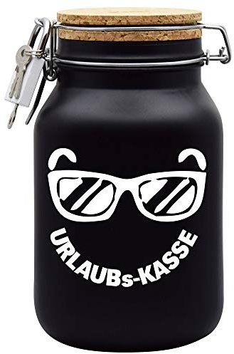 Spardose Urlaubskasse Geld Geschenk Idee Schwarz XL