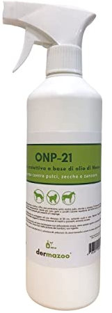 Dermazoo Olio di Neem Spray Antiparassitario Naturale per Cani, Gatti e Cavalli 500ml - Repellente contro Pulci Zecche Zanzare Acari Pidocchi - Protezione Antipulci Gatti Cani