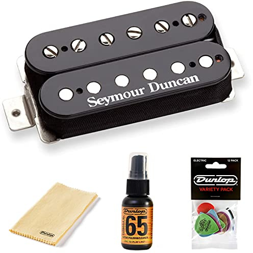 Seymour Duncan SH-2n Jazz Model Humbucker Neck Pickup - Bundled with Dunlop Variety Pick Pack and Polishing Kit (Black)