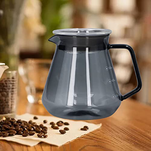 Replacement Glass Carafe Pot, Pour Over Coffee Maker, Electroplated Grey Coffee Pot High Borosilicate Glass Hand Coffee Maker for House Kitchen(300ml)