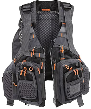 Yitre Gilet de Pêche, Gilet de Pêche en Plein Air Ceinture Réglable Séchage Rapide Noir Taille Moyenne pour Pêcheur pour Hommes et Femmes
