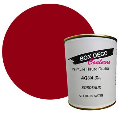 CAJA DECO COLORES Pintura madera interior exterior a base de acrílico aspecto aterciopelado Aqua Madera - 750ml, Burdeos