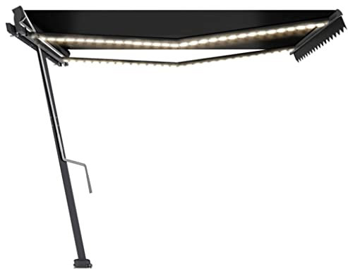 INLIFE Gelenkarmmarkise mit LED 400x300 cm Anthrazit,61.24kg,3069744