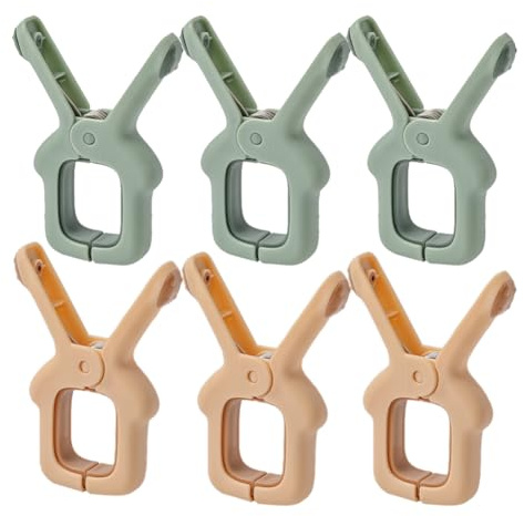 Clips de Lavandería para Ropa de Manta, 6 Pack Pinzas de Toalla de Playa para Sillas de Cochecito, Clip Universal para Asiento de Coche/Camping/Silla de Piscina/sillas de Ruedas/Tumbonas