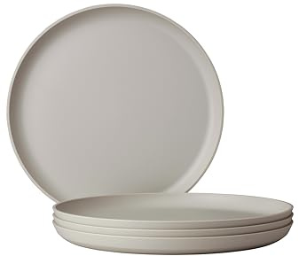 Mepal – Essteller 4 Stück Silueta – Spülmaschinen- und mikrowellenfest – Kunststoffteller – Essteller – Geschirr – 26 cm – Nordic white