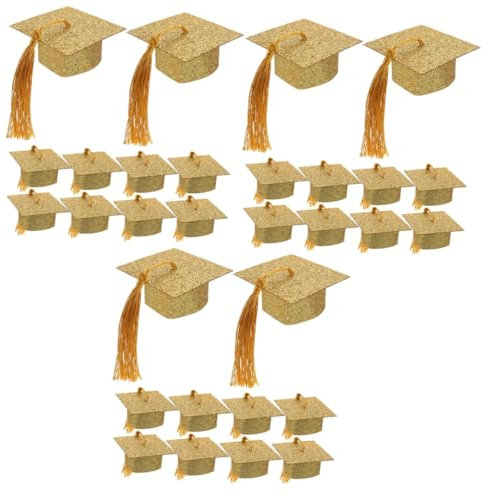 TOYANDONA 30pcs Graduation Cap Goblet Covers School Leavers Decorations Elegant Wine Goblet Covers As Graduation Gifts