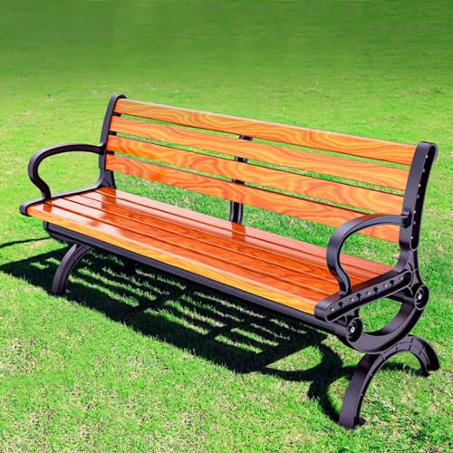 SORVA JKGHK Gartenbank mit Rückenlehne, Parkbank mit geschwungenen Armlehnen, Terrassenbank für den Außenbereich, Lattenbank, Sitzmöbel für Zwei Personen, dekorativer Sitzstuhl, einfache Montage,