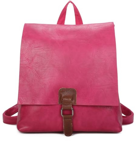 LeahWard Large Vegan Leather Backpack, Daypack School Bag