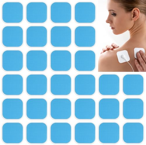 HavaCue 30 Stück Tens Gerät Ersatz Pads, EM 59 Heat Gel-Pads Nachkaufset Selbsthaftenden, EMS Gel Pad Ersatzteile für Arm Trainingsgerät, Bauchtrainer, Muskelstimulation, Elektrostimulation
