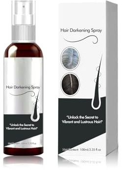 Spray de Color de Cabello Negro 100ml, Spray para Oscurecer el Cabello, Tinte Capilar Rápido, Laca Temporal, Cubre las Canas, Serum