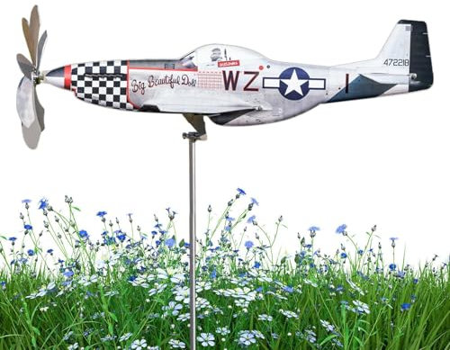 Hilandero De Viento Para Avión - Hilandero De Viento Para Avión De Metal, Hilandero De Viento Para Avión De Jardín | Molino De Viento De Escultura De Viento De Avión, Atrapasueños De Acero Inoxidable