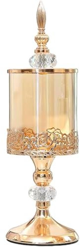 OZLMBERN Teedose aus Kristallglas mit Deckel, Aufbewahrungsdose für Wohnzimmer, Couchtisch, Spitze, Bonbonglas, Aufbewahrung, Dekoration, Ornament
