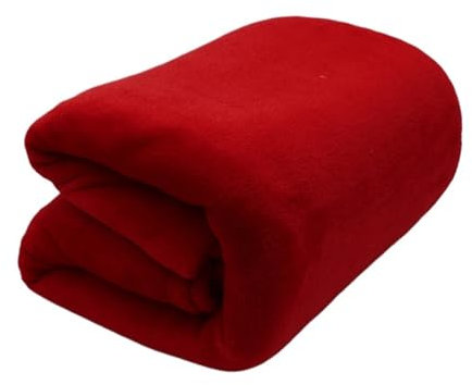 Superweiche Plaids-Decke für Sofa/Bett/Reisen, leicht, dünn und warm, Überwurf, Patchwork, einfarbig, Tagesdecke, Rot, 46 x 66 cm