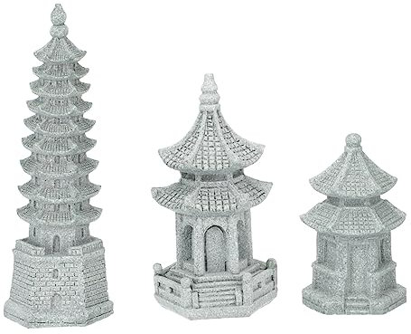 BESPORTBLE 2 Sätze Bonsai-betonhandwerk Bastelzeug Bastelzubehör Modellbau Outdoor- Gartendekorationen Aus Beton Modell Eines Steinpavillons Dekorationszubehör Light Grey 3 Stück * 2