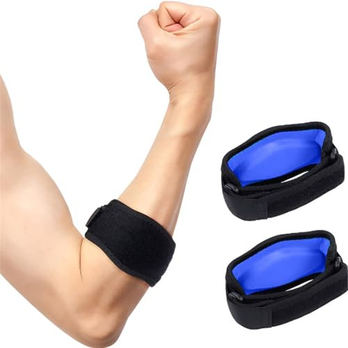 XYTAHDM 2 Pezzi Tutore Epicondilite Gomito,Tutore Gomito Epicondilite Leggero e Regolabile,con cuscinetto di compressione in EVA,Per Alleviare il Dolore del Gomito del Tennista,Unisex, Taglia Unica