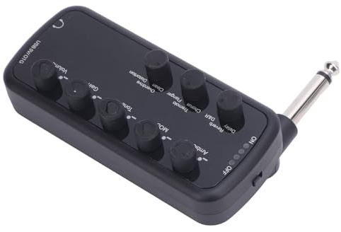 Overdrive, Distortion, Akustik-Kopfhörerverstärker mit Reverb, Chorus, Tremolo-Effekten für E-Gitarre, Wiederaufladbarer Kopfhörerverstärker, Integrierte Verzögerung,