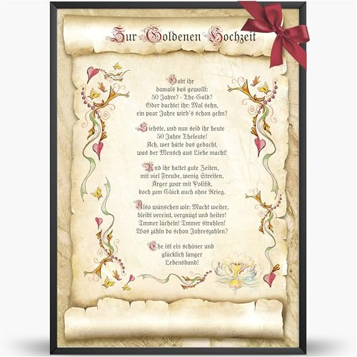 Die Staffelei Glückwunschkarte zur goldenen Hochzeit Urkunde A4 (21cm x 29,7cm)