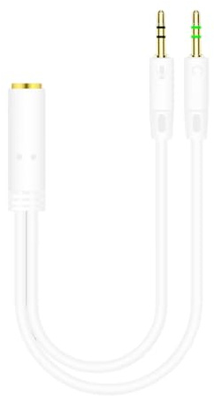 Generico Cavo splitter audio per cuffie - Adattatori per cuffie, Adattatore splitter per microfono | Cavo audio per cuffie con jack da 3,5 mm, Adattatore AUX per cuffie per giochi, desktop e laptop