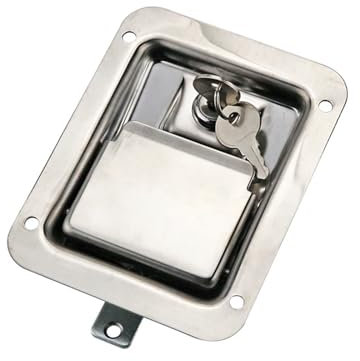 Serratura for porta del generatore in acciaio inossidabile 304 o ferro, pannello di chiusura, serratura a tre punti, 1 pezzo(304SUS No padlock)