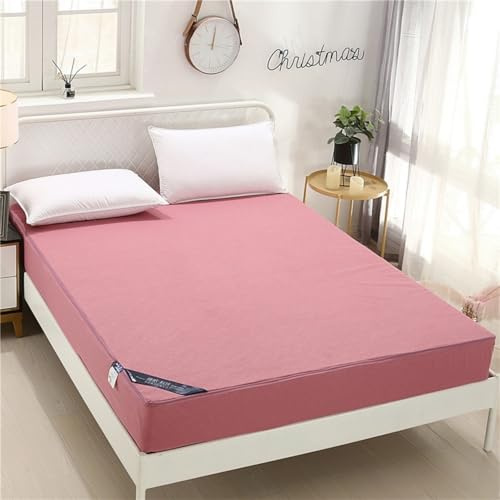 Morbuy Coprimaterasso Singolo Matrimoniale Impermeabile, Coprimaterasso Una Piazza e Mezza Antiacaro con Cerniera Morbida e Traspirante per Materassi Altezza 25cm (150x200+25cm,3D Rosa scuro)