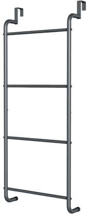 MagiDeal 4 niveaux au-dessus de la barre de serviette à porte serviette à porte serviette à échelle de serviette moderne Iron élégant derrière le, Noir