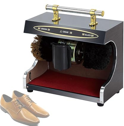 Limpiabotas EléCtrico MáQuina Limpiadora Zapatos Para Amigos Limpiabotas AutomáTico Con 2 Cepillos Y Dispensador De Abrillantador De Zapatos