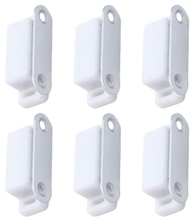 MeevrgR Cierrapuertas magnéticos, sin imán de hierro, 6 unidades, paquete de 6 cierres de puerta de vidrio de plástico, adecuados para oficina y hogar, diseño práctico y conveniente (blanco)