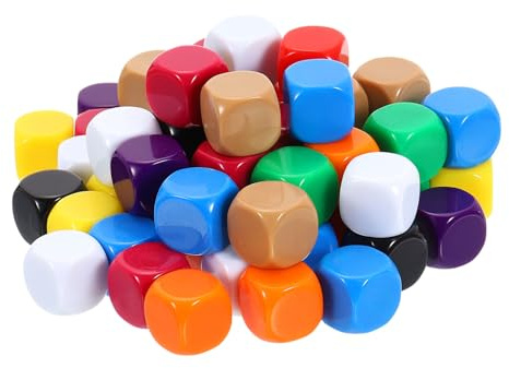 QUARKZMAN 60Pcs Dadi A Sei Facce Lisci 16mm/0.6Pollici Acrilico 10 Colori | Arrotondati, Con Superficie Levigata, Per Party Giochi Da Tavolo DIY Artigianato Insegnamento Conteggio