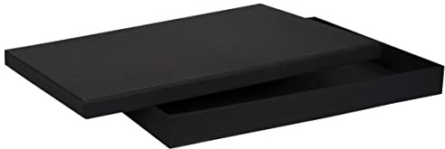 Aucomptoirdesboites Boîte cloche plate en carton luxe noir format A3 - Coffret cadeau : mariage, anniversaire, communion, saint valentin - Pour documents : poster, affiche.. - ULTRA3