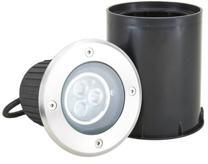Lucande LED Recessed Floor Light JOS (Modern) in Silver Made of Stainless Steel (3 Light Sources,) from Outdoor recessed Floor