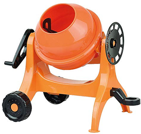 Lena 5010 x Betonmischer 24 cm, Mischmaschine orange, Zementmischer für Strand und Sandkasten, Mischer mit realistischer Funktion, Sandspielzeug für kleine Bauarbeiter ab 2 Jahre, Bunt, Mittel